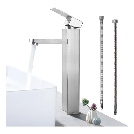 Torneira Banheiro Monocomando Para Bica Alta Banheiro 30cm Prateado Fosco