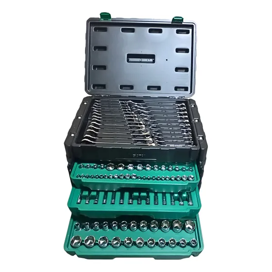 Jogo De Chave Ferramentas Gabinete Sata 213 Peças 3 Gavetas Preto