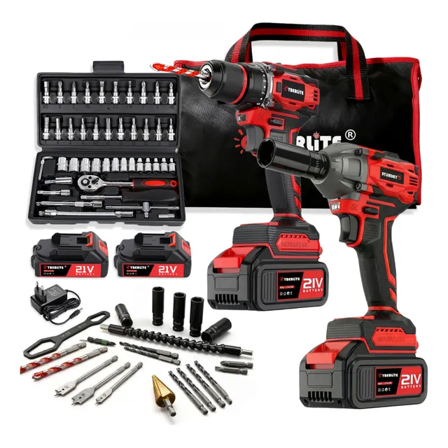 Parafusadeira Furadeira + Chave De Impacto+ Chave De Catraca