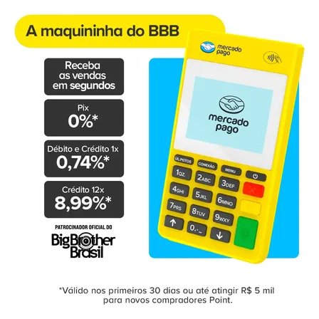 Maquininha De Cartão Mercado Pago Point Air 2 4g Wifi Nfc Vivo