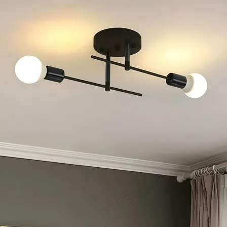Luminária Lustre Teto Para Sala Jantar Moderno 2 Lâmpadas