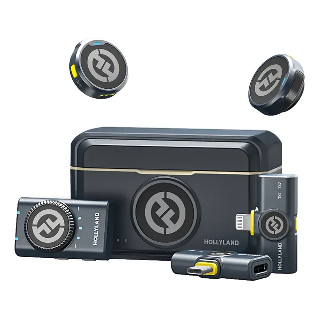 Microfone De Lapela Hollyland Lark M2 Combo Duo Preto Preto