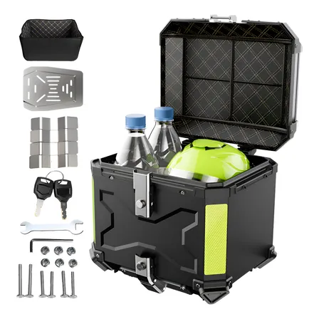 Baú De Alumínio Para Motocicleta 45 Litros + Suporte