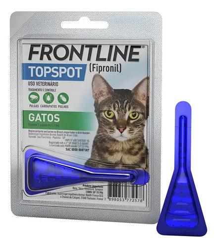 Medicamento Antipulgas Frontline Topspot Gatos 1 Até 10kg Azul