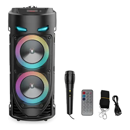 Caixa De Som Bluetooth Portatil Bateria Radio Com Microfone