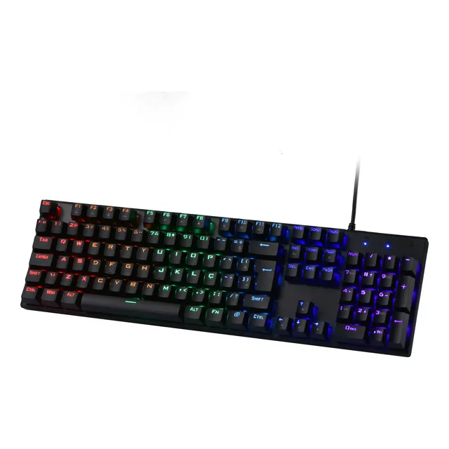 Teclado Mecânico Gamer Rgb Abnt2 Português Brasil Usb Pc Mac