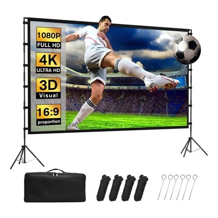 Tela De Projeção De Dobrável 120 Polegadas Com Suporte