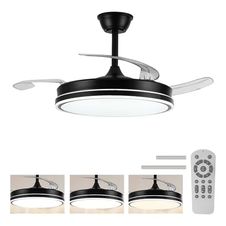 Ventilador De Teto Silencioso Com Controle Remoto Preto
