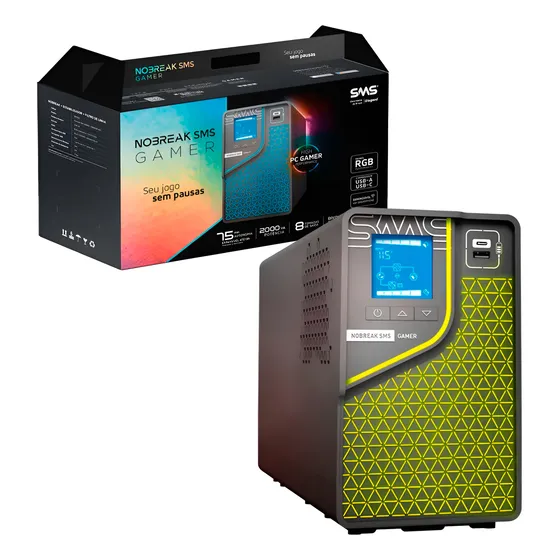 Nobreak Sms Gamer 2000va Senoidal Ent/saída Bivolt 8t - Rgb