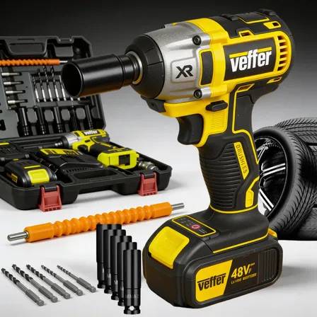 Chave Impacto 48v Ferramenta 2 Baterias Lítio Parafusadeira