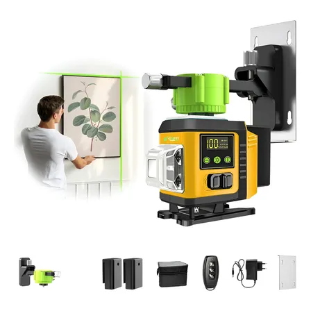 Nível Laser 12 Linhas Verde 40m Recarregável C/ Controle Pro