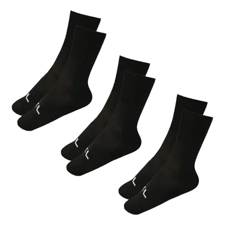 Kit 3 Pares Meias Poliamida Corrida Runing Ciclismo Academia Preto 35 - 42