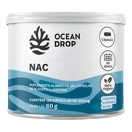 Nac N-acetilcisteína 60 Cápsulas Ocean Drop Suplemento 120 Caps - Ocean Drop