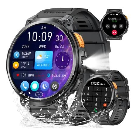 Smartwatch Original Relógio Homens Esportivo À Prova D'água Preto Silicone