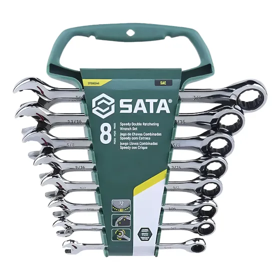 Jogo Chave Combinada Com Catraca 8pcs Crv 5/16a3/4 Sata