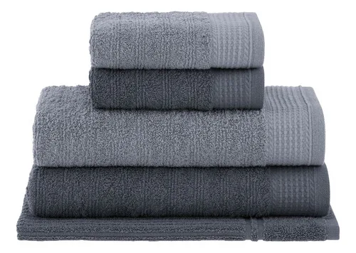 Jogo De Toalhas Buddemeyer Brisa Banho 5 Peças 001 - Cinza/grafite Cinza/grafite