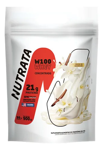 Whey Protein W100 Refil 900g - Nutrata Creme De Baunilha