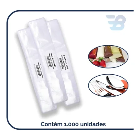 1.000 Saquinho Saco Plastico P/ Talher Geladinho Sacole