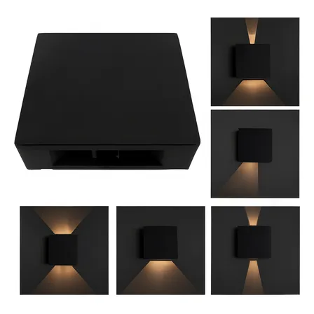 Arandela Ext Led Facho Duplo Ajustável 5w Ip66 Luz 3000k Pto