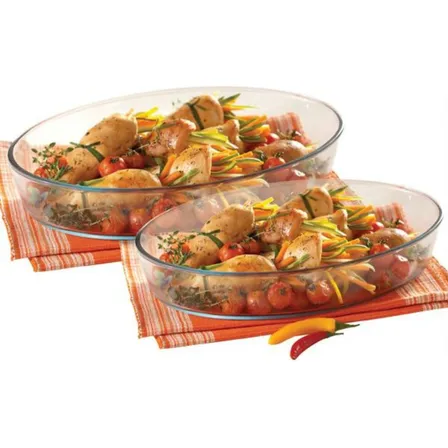 Kit 2 Travessas De Vidro Forno Freezer Marinex Pirex Grande