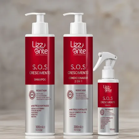 Shampoo Condicionador E Tônico Sos Crescimento Lizz Ante