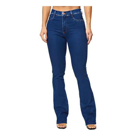 Calça Jeans Feminina Boot Cut 277151 Com Cintura Alta Sawary