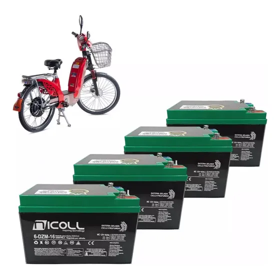 Kit 4 Baterias Bicicleta Sousa / Duos Nicoll 15ah 12v