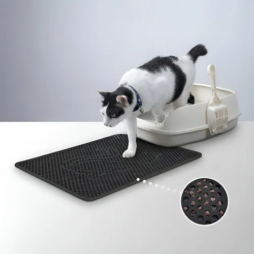 Tapete Higiênico Gato Coletor Caixa De Areia Preto Tam G