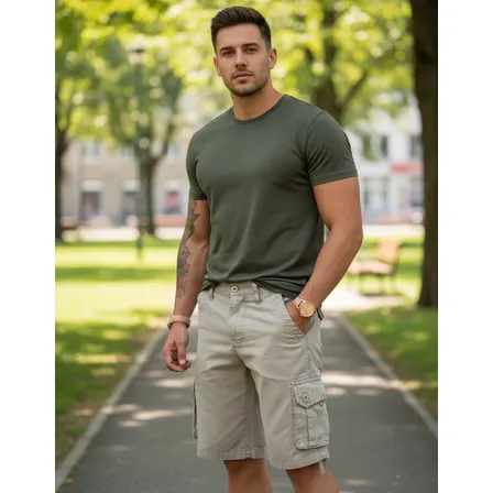 Bermuda Cargo Brim 6 Bolsos Coloridas Qualidade Top