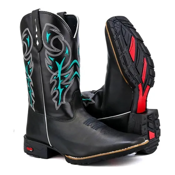 Bota Country Estados Unidos Bico Quadrado Texana Longo