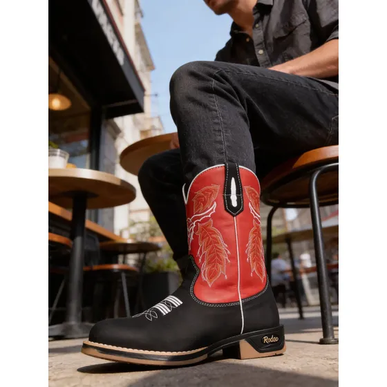 Bota Masculina Cano Longo Botina Country Couro Texana