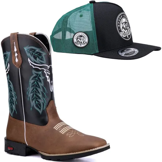 Bota Masculina Country Texana Cara Boi Bordada