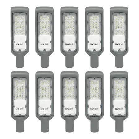 10x Luminária Led P/ Rua Pública Poste Smd 50w Prova Dágua
