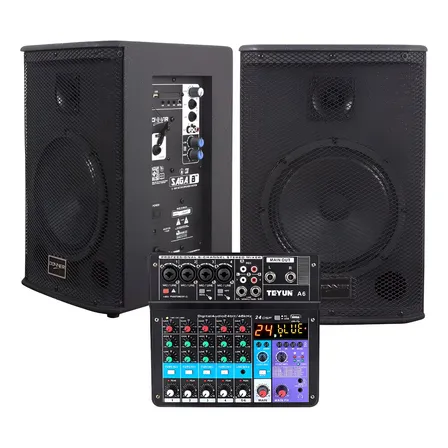 Caixa Ativa E Passiva Mesa 6 Canais Bluetooth Kit C/ 225w