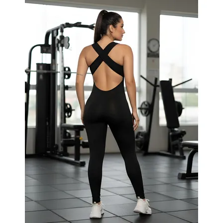 Macaquinho Feminino Fitness C Bojo Suplex Roupa Academia C*