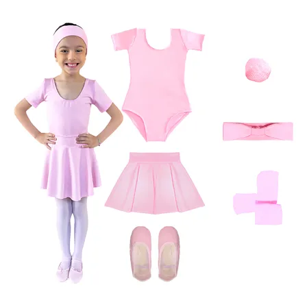 Kit Ballet Infantil 6 Itens Uniforme Bale Completo
