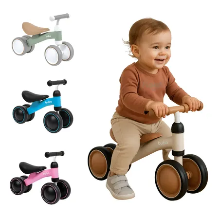 Bicicleta De Equilíbrio 4 Rodas Bebê Sem Pedal Infantil Buba
