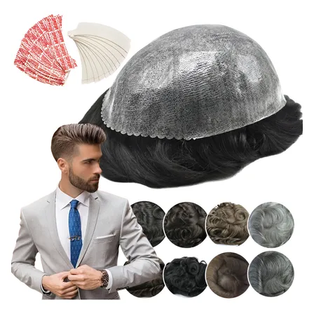 Prótese Capilar Masculina Nó Duplo Micropele Várias Cores