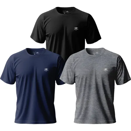 Kit 3 Camisetas Plus Size Masculinas Dry Fit Academia Verão