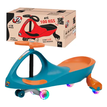 Rolimã Gira Gira Car Até 100kg Fenix Carrinho Infantil 360º Cor Verde/laranja
