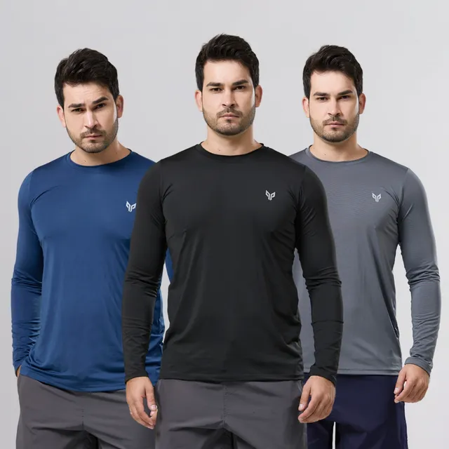 Kit 3 Camisas Camisetas Proteção Uv 50+ Masculina Praia
