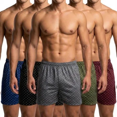 Kit 5 Short De Dormir Cueca Samba Canção Malha Fria Pijama