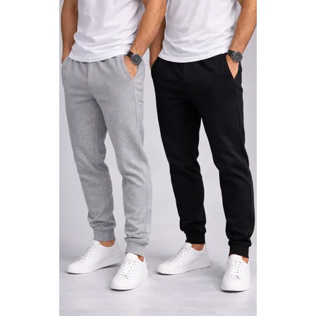 Kit 2 Calça Moletom Masculino Jogger Slim Punho