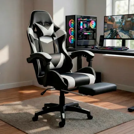Cadeira Gamer Profissional Ergonômica Reclinável Apoio Pés