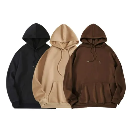 Kit 3 Blusas Moletom Canguru Com Capuz Liso Frio Unissex