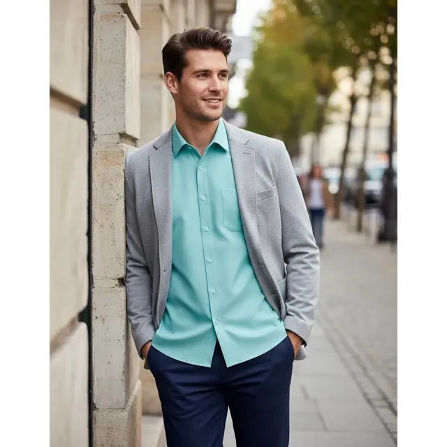 Camisa Social Manga Curta Masculino Não Amassa Premium