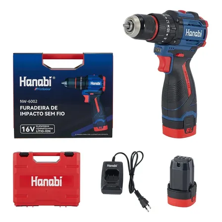 Furadeira De Impacto Hanabi Linha Profissional Brushless 16v Azul 127/220v 60hz