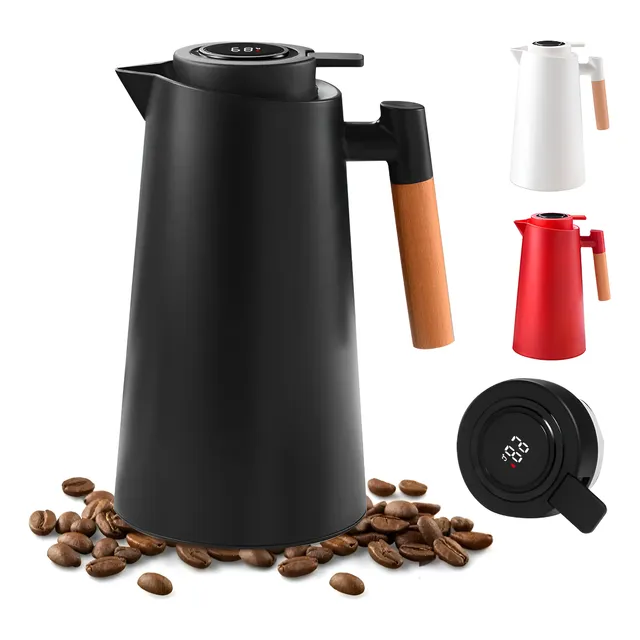 Garrafa De Cafe Térmica Vacuum Jug Com Termômetro Digital 1l