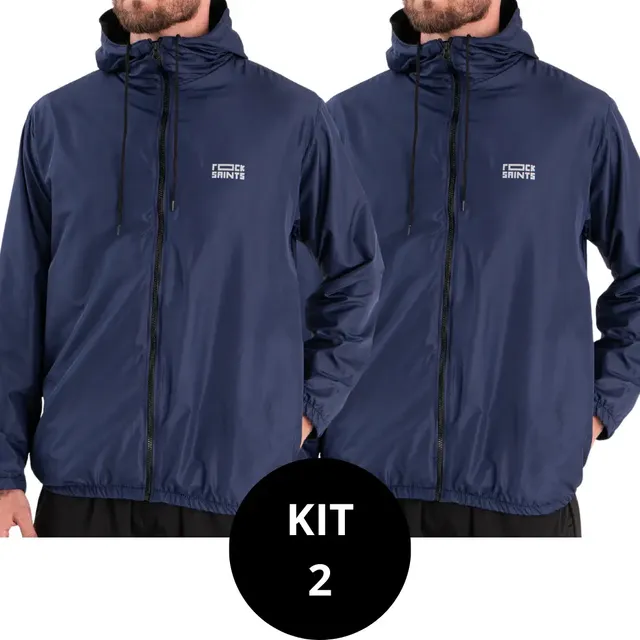 Kit 2 Corta Vento Liso Rock Saints