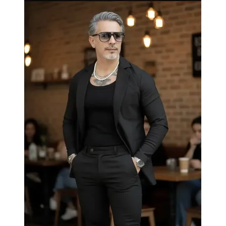 Terno Masculino Slim Fit Italiano Blazer E Calça Social